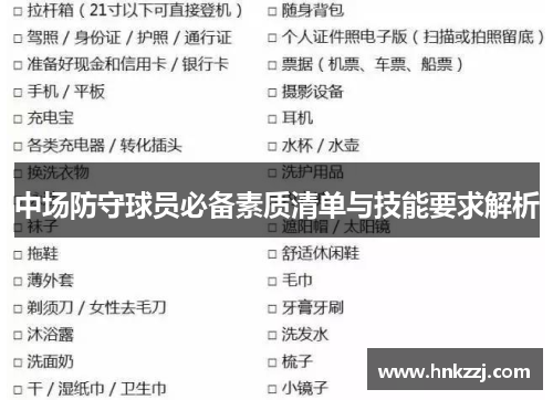 中场防守球员必备素质清单与技能要求解析
